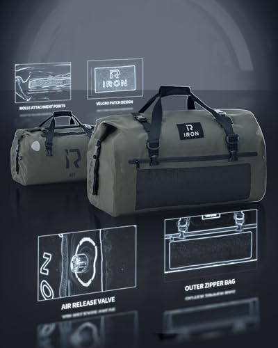 Waterproof Motorcycle Duffel Bag Tail Bag 30L Dry Bags Luggage (30L / Olive)