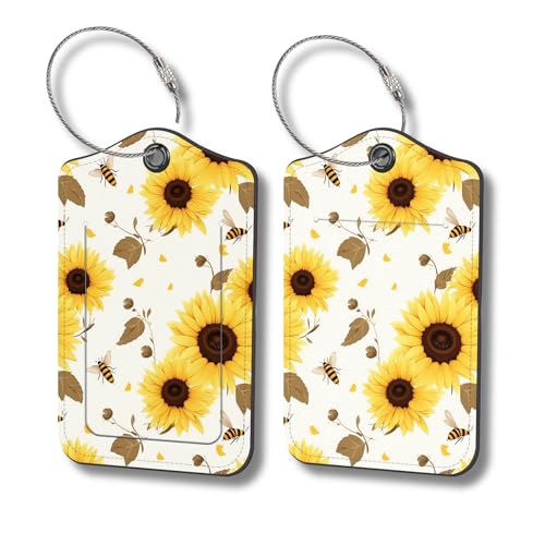 Luggage Tags for Suitcases (Sunflower Buzz)
