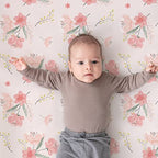 Pack n Play Stretchy Fitted Playard Sheet Set BROLEX 2 Pack Portable Mini Crib Sheets (Pink Blossom / 38X26 Inch)