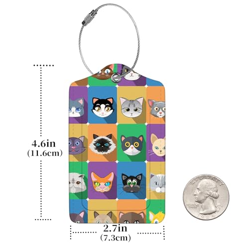2 Pcs Luggage Tags for Suitcases (Animal Squares)