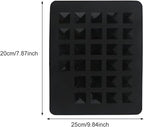 Professional Silicone Heat Resistant Mat, Heat Mat for Curling Iron, Flat Iron, Hair Styling Tools Appliances Dryer Salon Tools Hair Stylist, with Hook Loop Strips (Block Black)