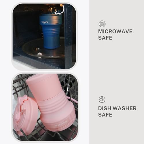 Collapsible Cup with Reusable Straw (Pink)