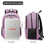 Backpack for Girls Women (Pink / 15.6 Inch)