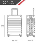 All Aluminum Carry On Luggage with TSA Locks Zipperless Alloy Metal Hard Shell Spinner Suitcase (Black / 20")