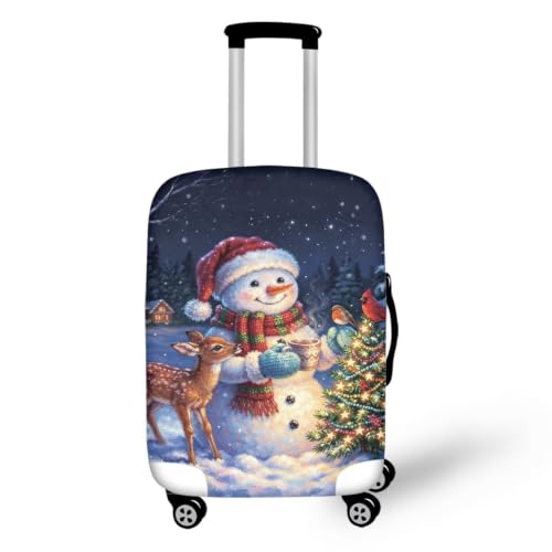 Christmas Snowman Suitcase Cover (M(for 22-25 inch luggage) / Snowman Reindeer)
