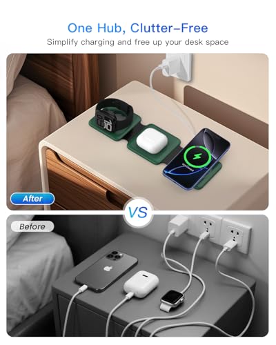 3 in 1 Wireless Charger for iPhone (Green)