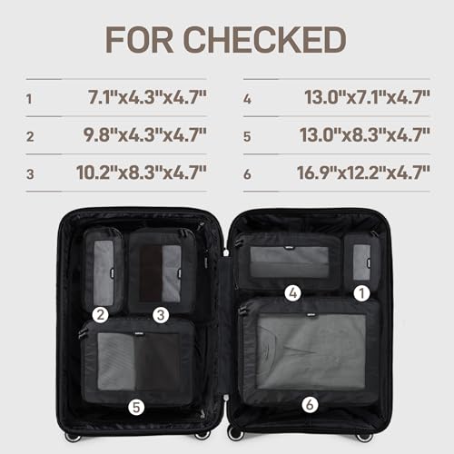 TripCozy Compression Packing Cubes (Dark Grey / Set of 6)