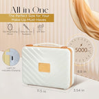 Lighted Makeup Case with Mirror + 10x Mini Mirror (White)