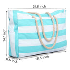 Beach Bags for Women Large Waterproof Beach Tote Bag Zipper Beach Bags Waterproof Sandproof Swim Pool Bag Large Tote (Lake Green)