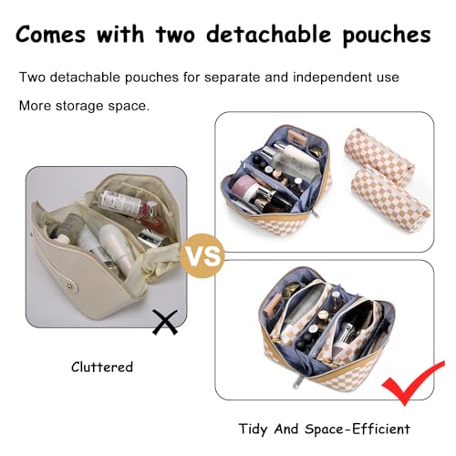 Travel Makeup Bag Organizer Cosmetic Bag (07-B-Apricot)