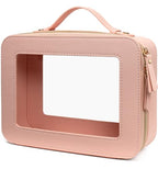 Clear Makeup Bag (Large-Pink)