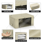 Blanket Storage Bags with Clear Window (3 Pack Large / Beige)