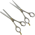 Professional Hair Cutting And Thinning Scissors (Silver / Flatline Precision Series)