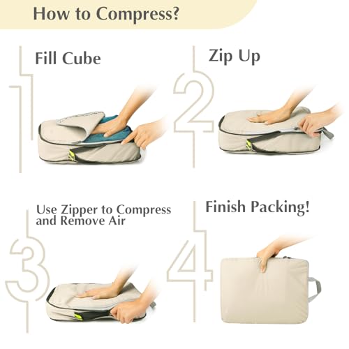 Compression Packing Cubes (4-Cream / 4 Set)