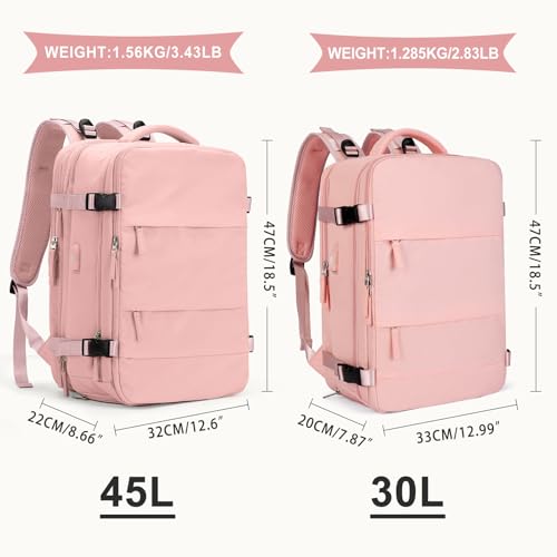 Large Travel Backpack For Women Men (45l / Pink)