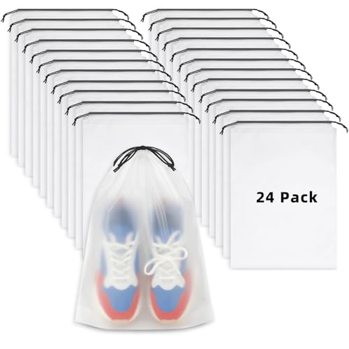 Clear Shoe Bags for Travel (Clear 24pcs)