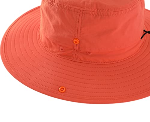 Unisex Summer Beach Hat UPF 50+ Protection Sun Hat for Hiking Fishing Outdoor Travel Hat for Women Orange (Large / Orange)