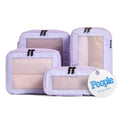 Compression Packing Cubes for Travel (4-Pack / Purple)