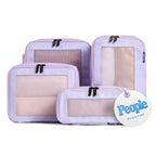 Compression Packing Cubes for Travel (4-Pack / Purple)