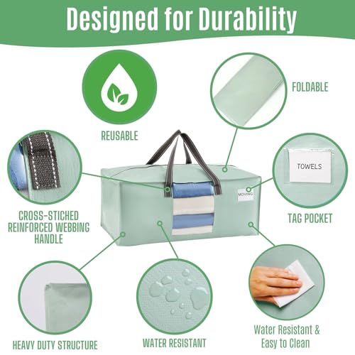 Heavy Duty Moving Bags (Shiny Light Green / 6 Pack)