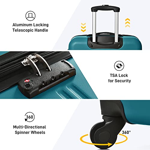 Luggage set 13 Piece 16 20 24 28 IN Hardside Suitcase with Bags (Luggage Set With Bags / Green-1(13 piece))
