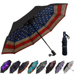 Compact Travel Umbrella (USA Flag (Auto) / 44 inches)