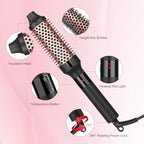 1.25 1.5 Inch Curling Iron Brush Ceramic Double PTC Heated Round Hair Curling Comb (1.25 Inch)