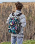 Small Lightweight Packable Backpack (Blue Leaf)