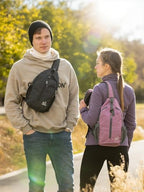 Crossbody Sling Backpack Sling Bag Travel Hiking Chest Bag Daypack (Black / Small)