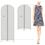 Dress Bags for Gowns Long Dress Cover Bag for Closet Storage 65 in (65"-3pcs-Grey)