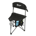 Extra Large Quick Folding Tripod Stool with Backrest Fishing Camping Chair with Carry Strap (Black)
