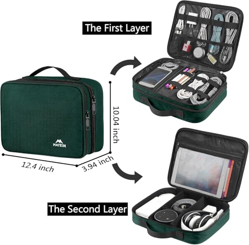 Tech Organizer Travel Case (Dark Green / Large)