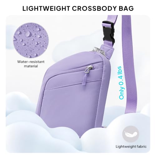 Anti Theft Crossbody Bags Small Crossbody Sling Bag for Women & Men (Lavender)