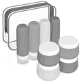 Travel Size Toiletries 8 Pack (3oz bottle 3oz jar / Proper Gray)