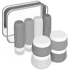 Travel Size Toiletries 8 Pack (3oz bottle 3oz jar / Proper Gray)
