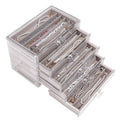 5 Drawerss Necklace Organizer Box (Grey-5 layer necklace)