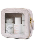 Clear Makeup Bag Travel Cosmetic Case Transparent Toiletry Bag with Zipper (Light Pink / Mini Chic)