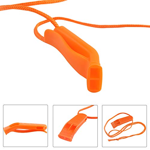 10 Pcs Safety Whistle Marine Plastic Whistles for Emergency (Orange)