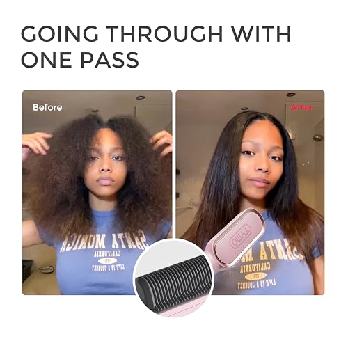 Hair Straightener Brush (Pink)