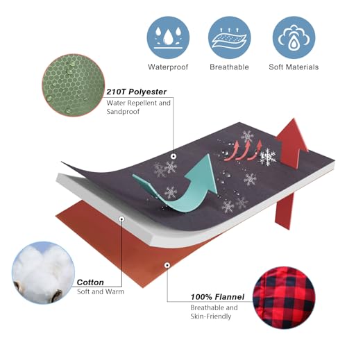0 Degree Sleeping Bag Cotton Flannel Winter Cold Weather for Adults XXL Sleeping Bag 4 Season Big and Tall with Pillow Compression Sack (OLIVE)