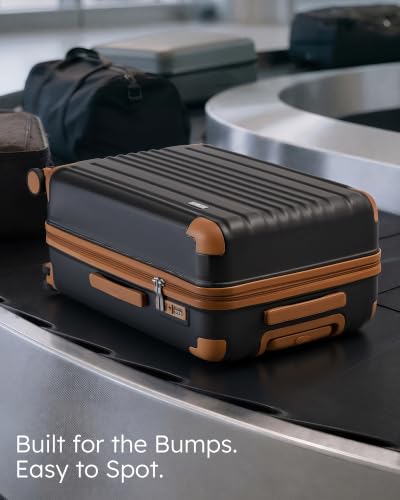 Luggage Lightweight and Durable Hardshell (Caramel Black2.0 / M(24in))