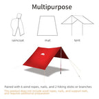 Hooded Rain Poncho for Adult with Pocket Waterproof Lightweight Unisex Raincoat for Hiking Camping Emergency (Large / Red)