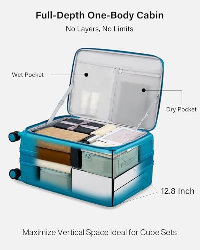 Expandable Medium Checked Luggage (Caribbean Blue / 24 Inch EXT)