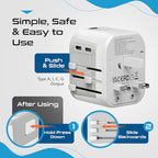 Universal Travel Adapter (White/Silver)