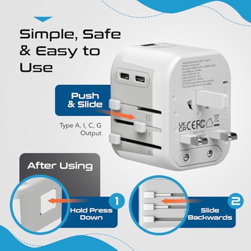 Universal Travel Adapter (White/Silver)