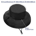 Sun Hats for Women Wide Brim Ponytail UV Protection Beach Hat Packable Waterproof Bucket Hat for Travel Hiking Gardening (Black)