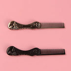 2pcs Skull Style Folding Pocket Comb - Everyday Grooming Tool for Hair and Beard Styling