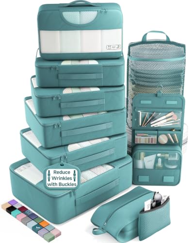 10 Set Packing Cubes for Travel Essentials (03 Deep Teal)