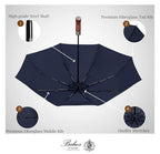 Folding Umbrella Lux Hardwood Handle Auto Open Close Dark Navy (Dark Navy)
