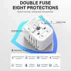 Universal International Power Travel Plug Adapter (White)